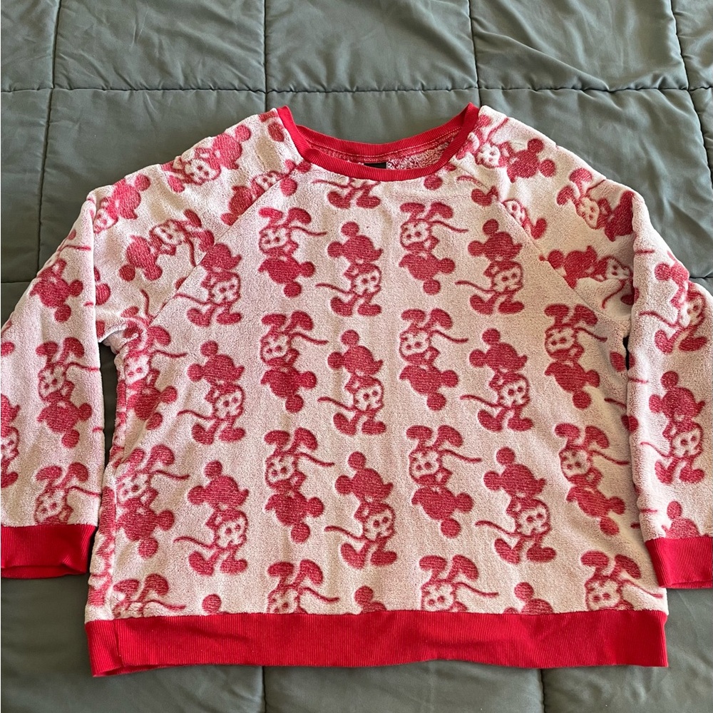 Disney Red and White Fleece Top
